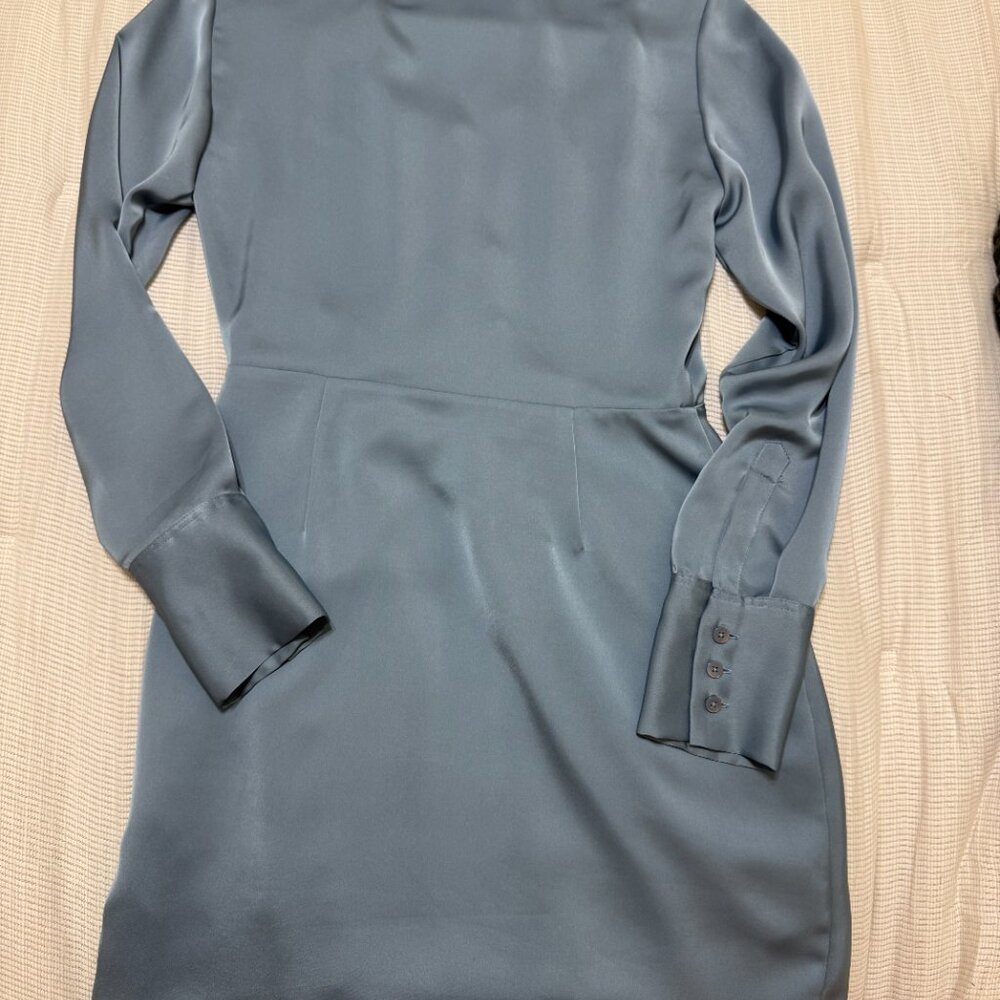 Aritzia Light Blue Wrap Dress - Picture 2 of 11